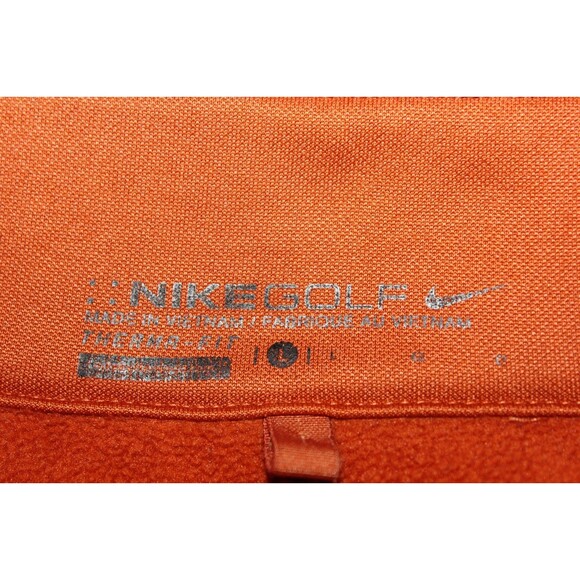 Nike Golf 1/4 Zip Sweatshirt Mens Therma Fit Pullover Orange Fleece Lined Logo L - Picture 8 of 11